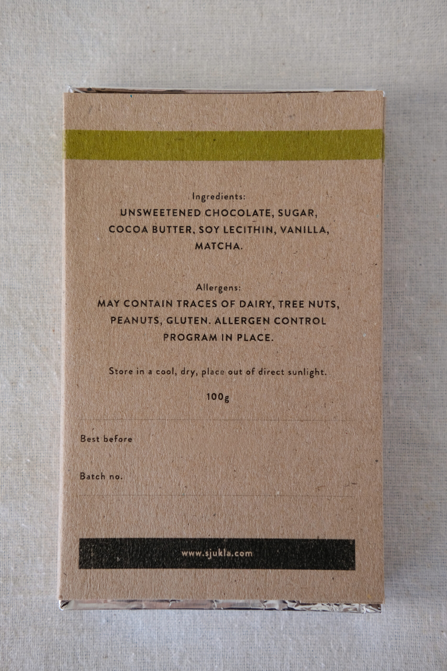 Dark Chocolate Slab with Matcha (100g) - Image 2